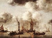Jan van de Capelle Dutch Yacht Firing a Salvo France oil painting reproduction